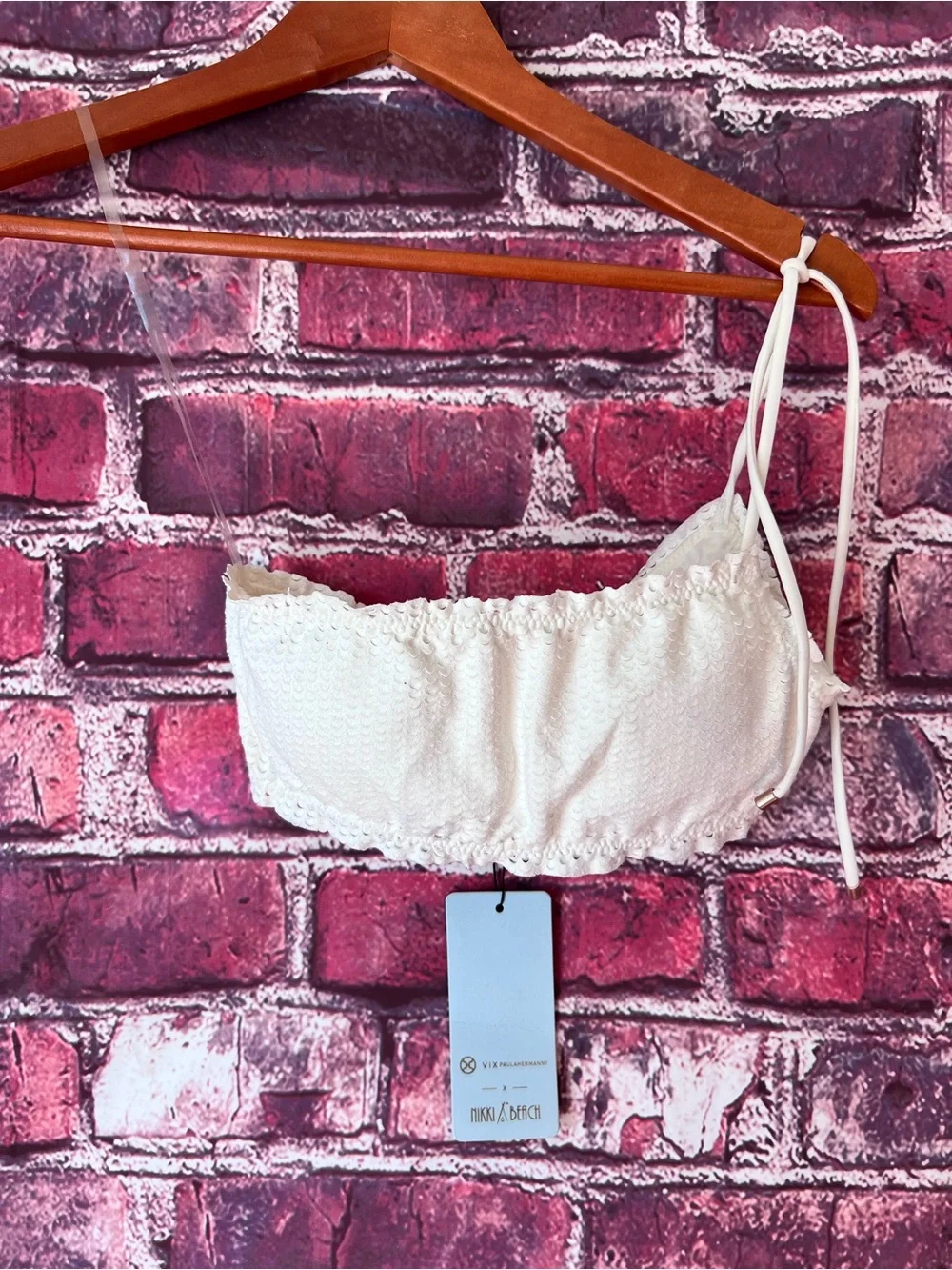 NWT ViX Paula Hermanny x Nikki Beach Scales One Shoulder Bikini Top